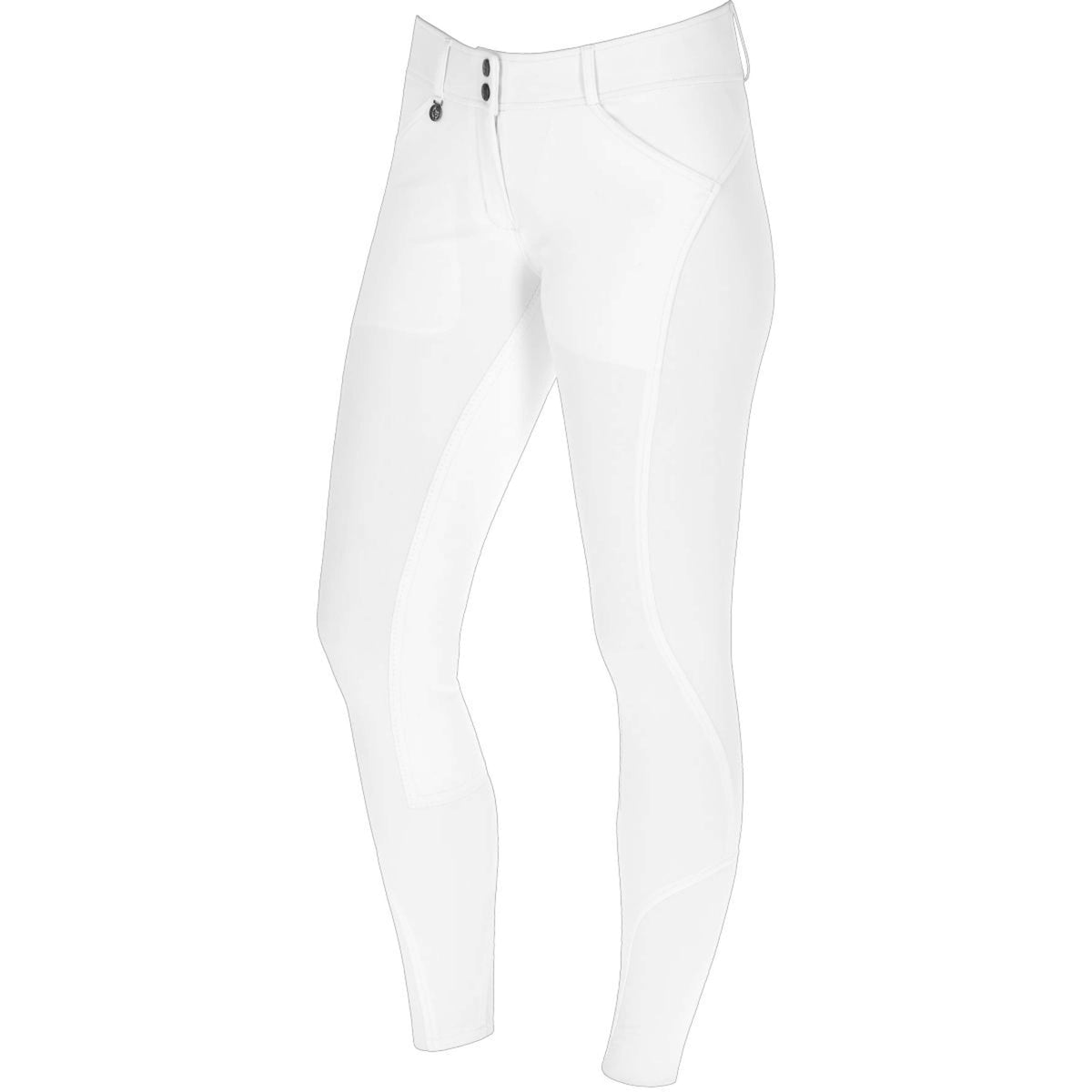 Covalliero Pantalon d'Équitation Premium Leather Full Grip SS25 Blanc