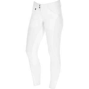 Covalliero Pantalon d'Équitation Premium Leather Full Grip SS25 Blanc