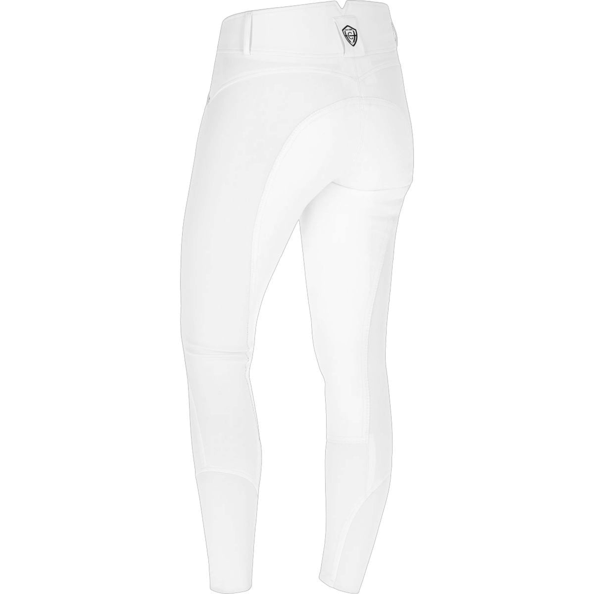 Covalliero Pantalon d'Équitation Premium Leather Full Grip SS25 Blanc