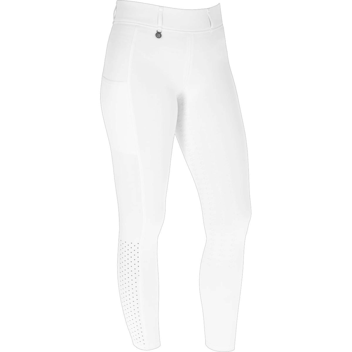 Covalliero Legging d'Équitation Compression Full Grip SS25 Blanc