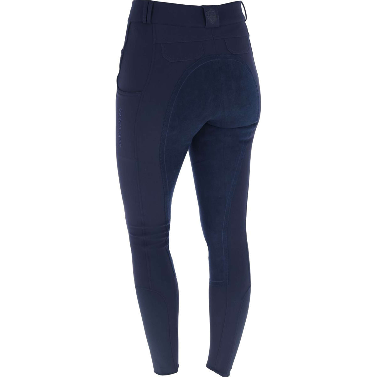 Covalliero Pantalon d'Équitation AW25 Leather Full Grip Marin foncé
