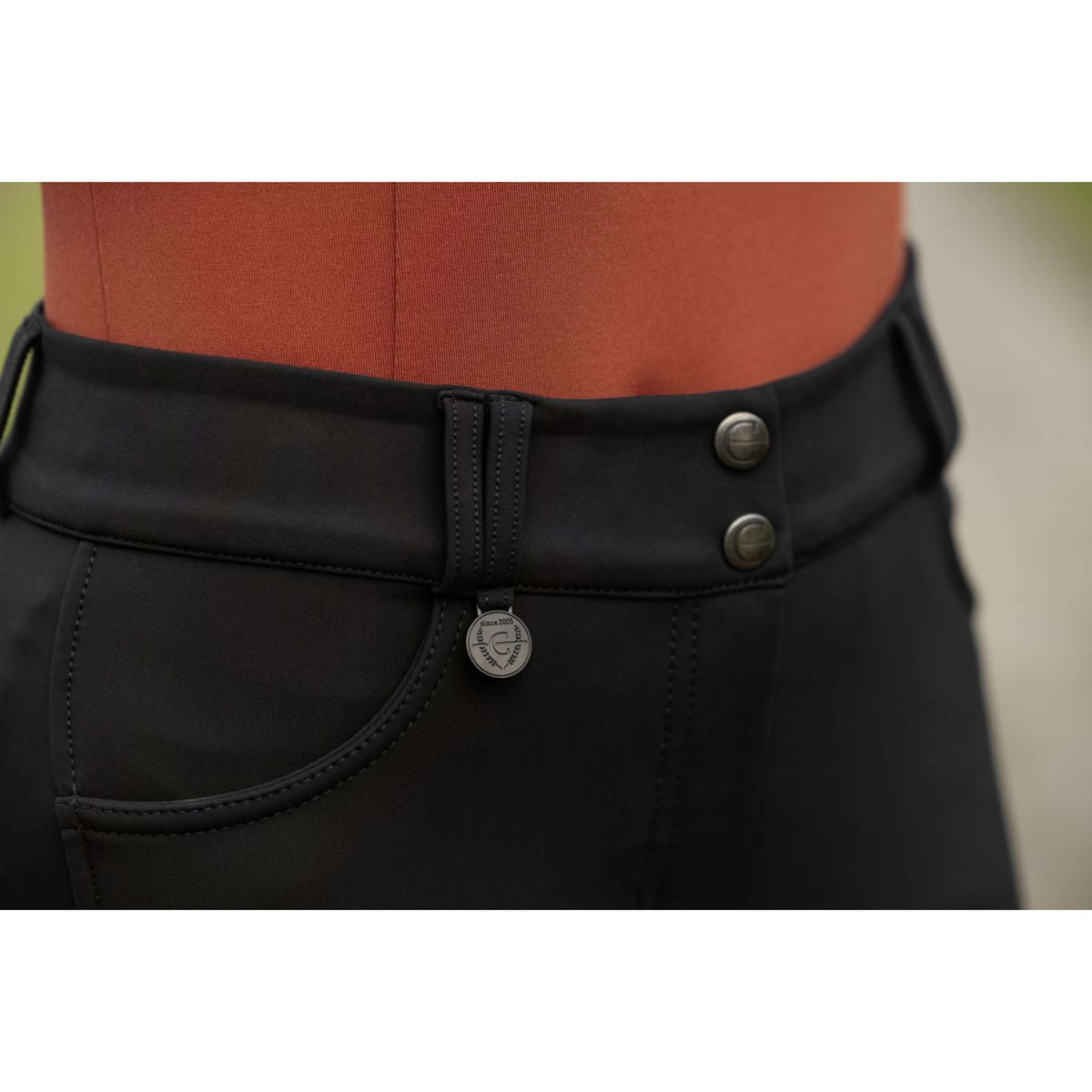 Covalliero Pantalon d'Équitation AW25 Leather Full Grip Noir