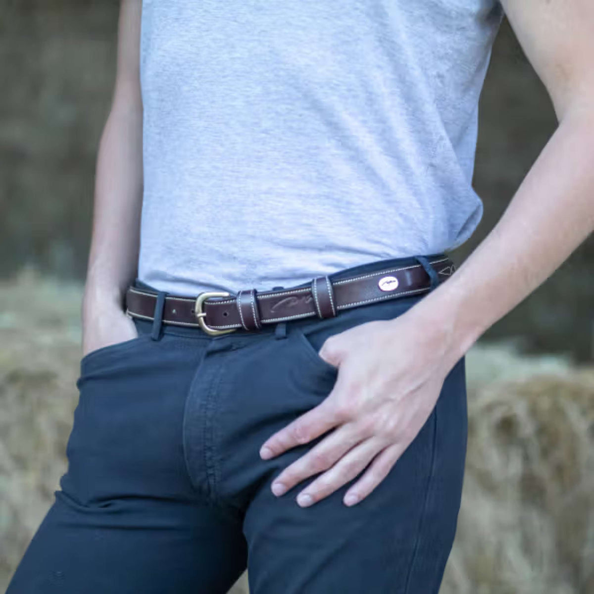 Dyon Ceinture Fancy Cuir Marron