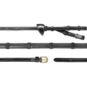 Dyon Rênes Converter Rubber 1/2 avec Arrêts Cuir Noir