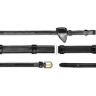 Dyon Rênes Hunter 5/8 avec Arrêts Cuir Noir