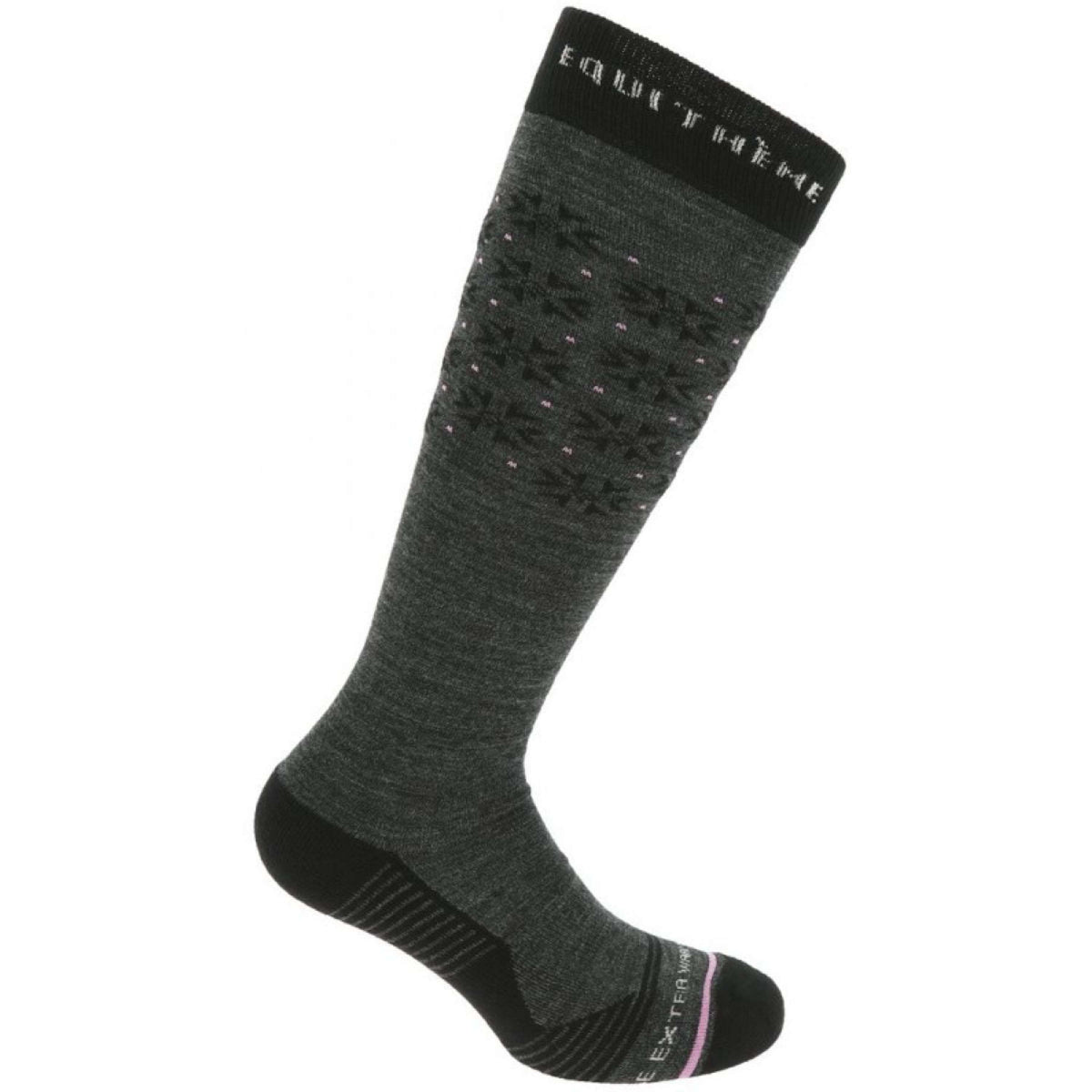 EQUITHÈME Chaussettes Snow Gris/Rose