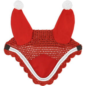 EQUITHÈME Bonnet Anti-Mouches Noël Rouge EQUITHÈME Bonnet Anti-Mouches Noël Rouge