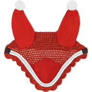 EQUITHÈME Bonnet Anti-Mouches Noël Rouge