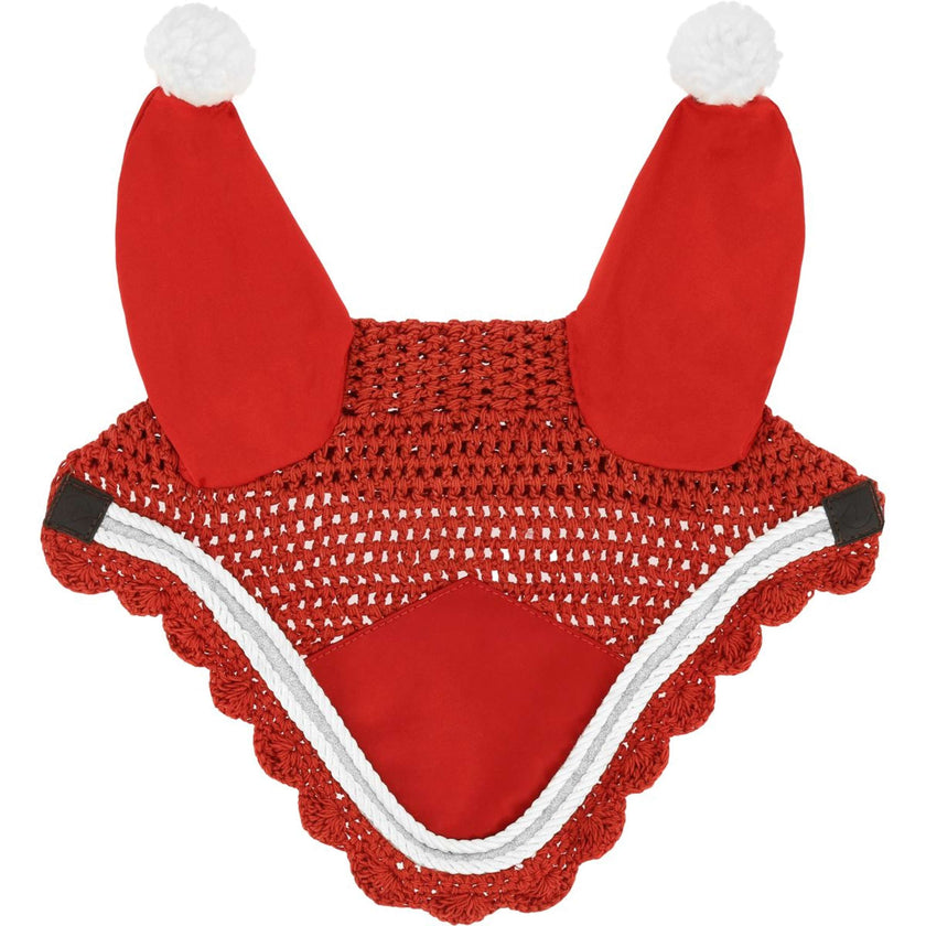 EQUITHÈME Bonnet Anti-Mouches Noël Rouge