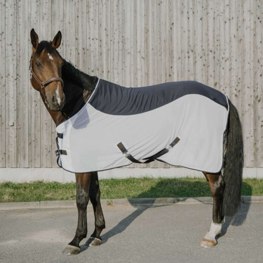 EQUITHÈME Couverture Anti-Mouches Flycool Standard Marine/Blanc