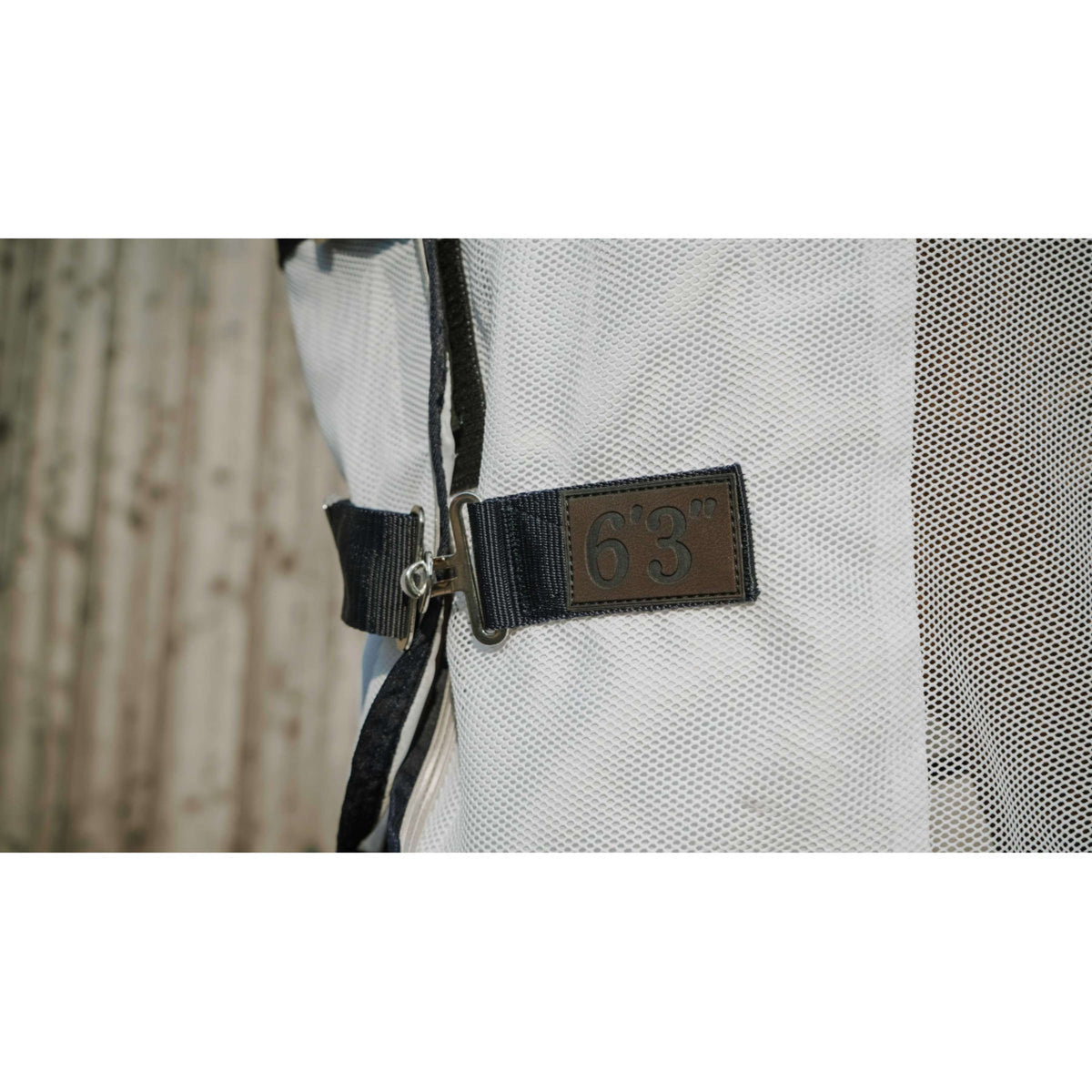 EQUITHÈME Couverture Anti-Mouches Flycool Combo avec Couvre-cou Marine/Blanc