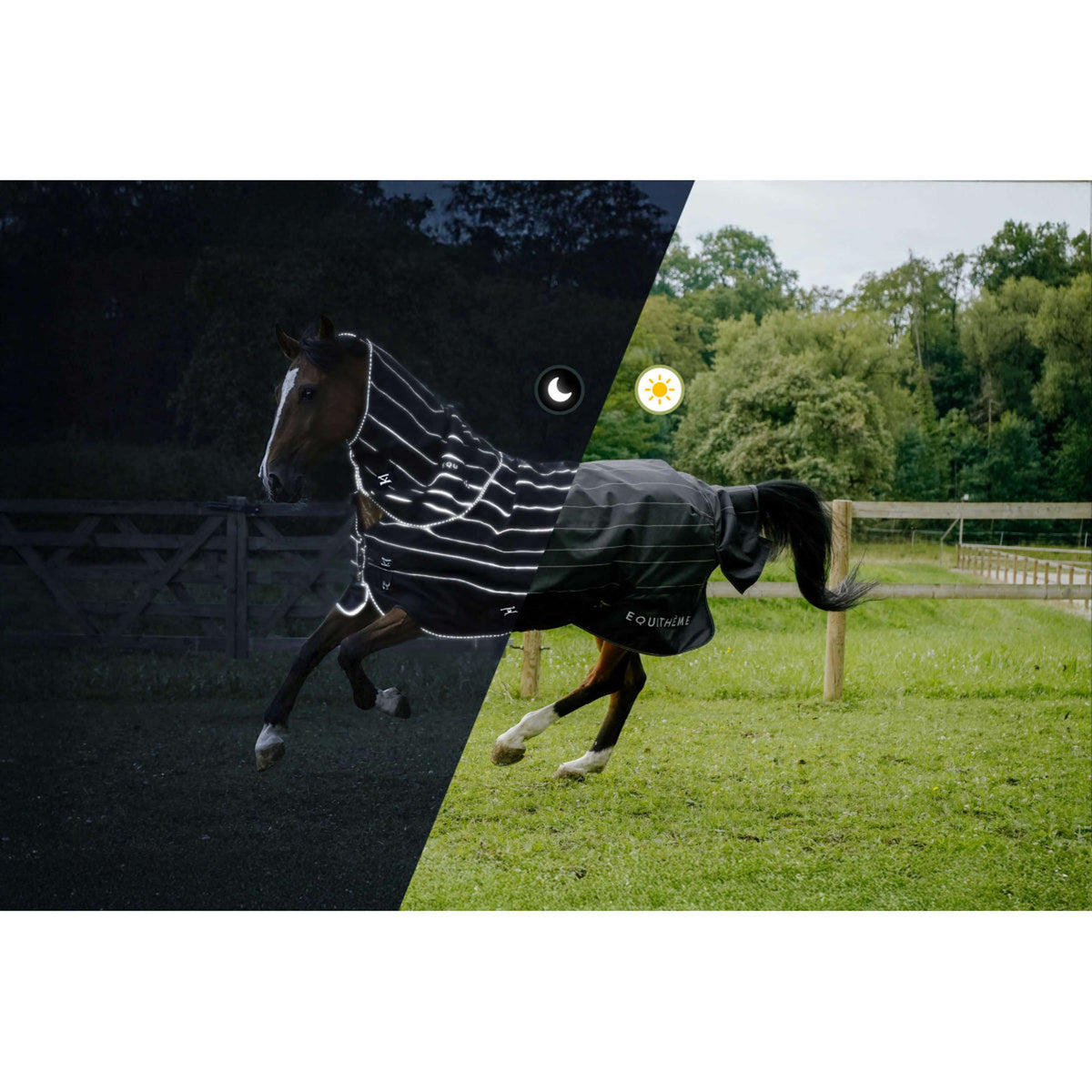 EQUITHÈME Couverture Imperméable Lumin 600D 50g Noir