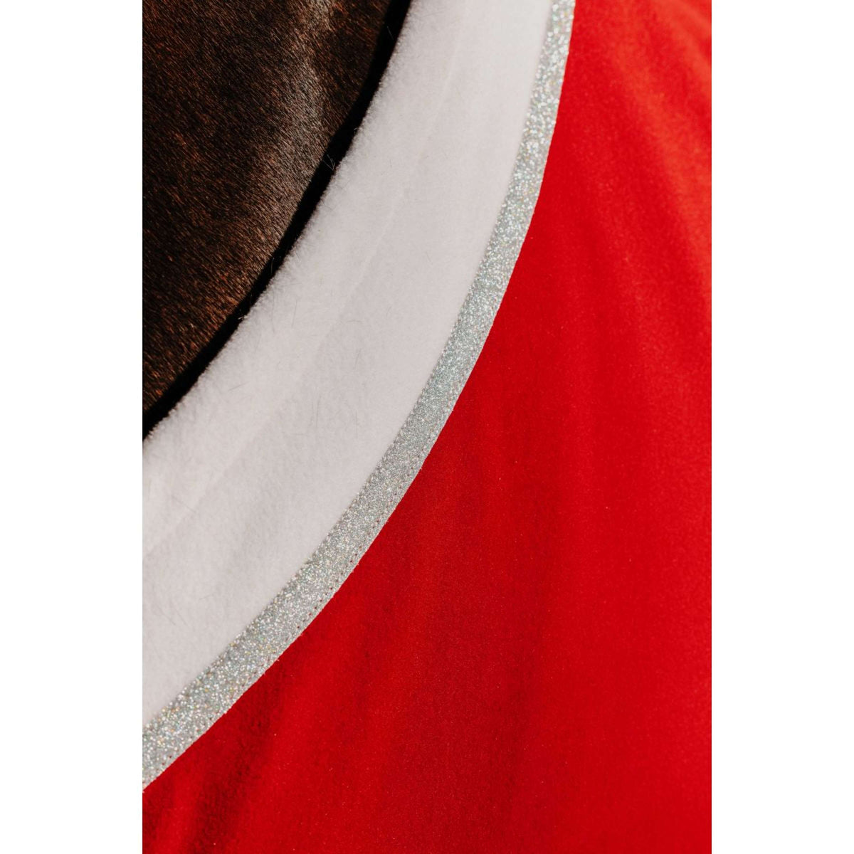 EQUITHÈME Couvertures Anti-Transpiration Noël Fleece Rouge