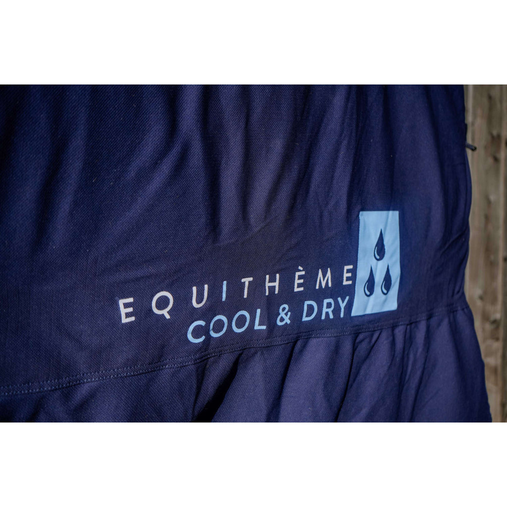 EQUITHÈME Couverture de Refroidissement Cool& Dry Fresh Marine Bleu