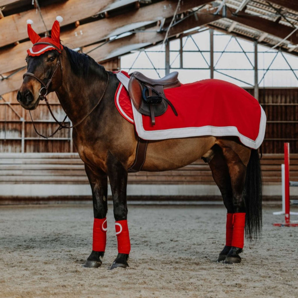 EQUITHÈME Bandages Noël Rouge