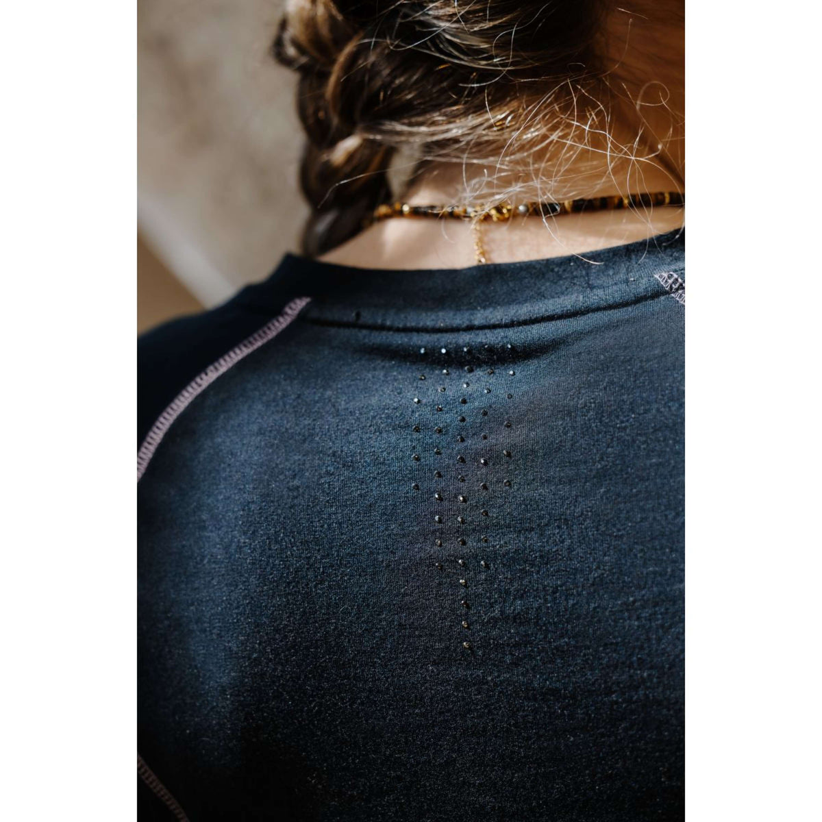 EQUITHÈME Chemise Stella Longues Manches noir/Gris/bleu