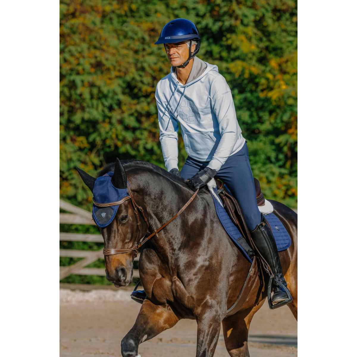 EQUITHÈME Pull col Hoodie Axel Unisex Bleu/Bleu clair