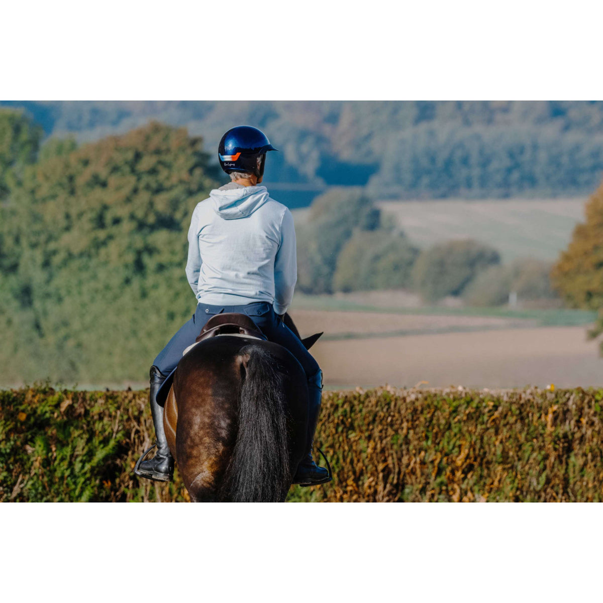 EQUITHÈME Pull col Hoodie Axel Unisex Bleu/Bleu clair