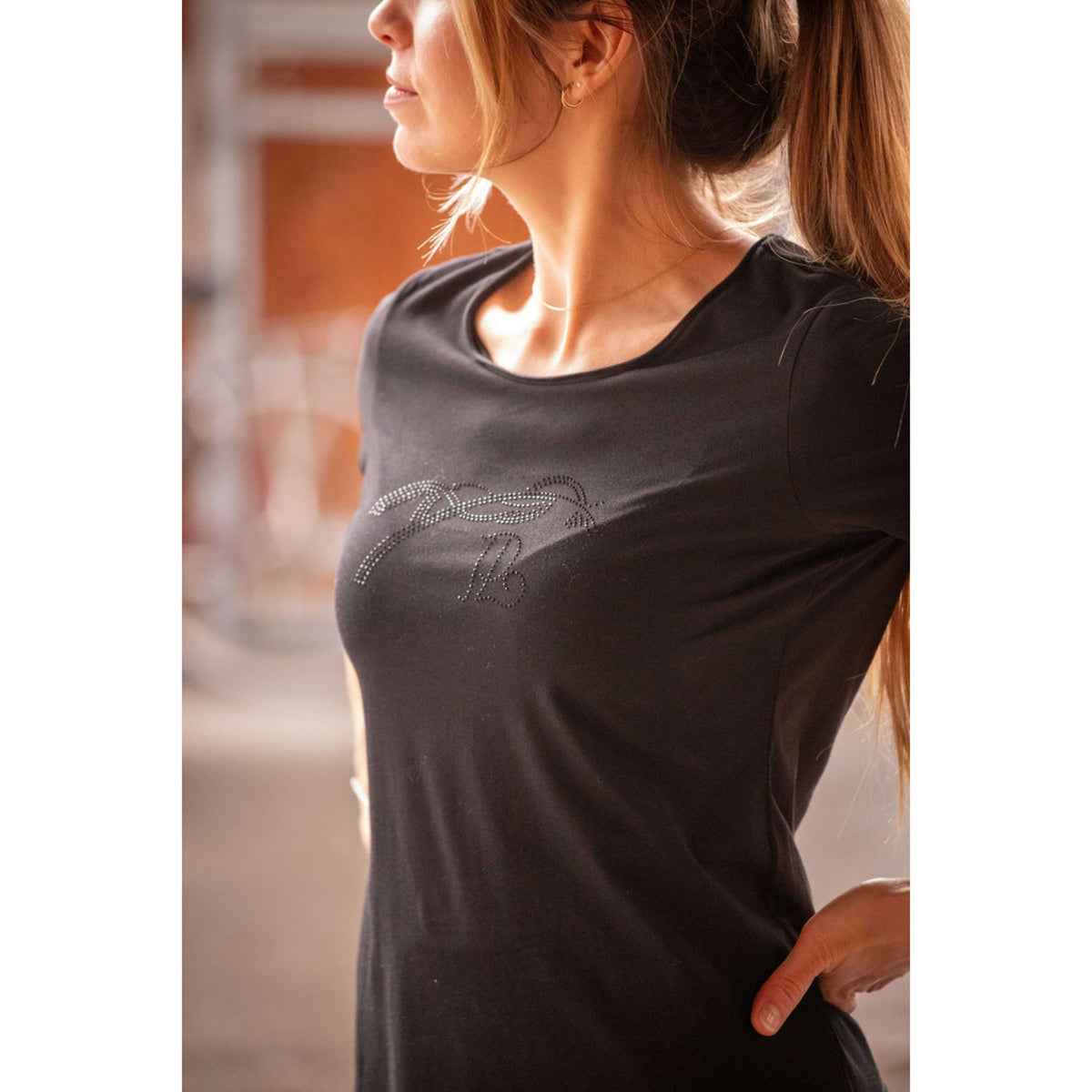 Pénélope T-Shirt Iconic Strass Noir