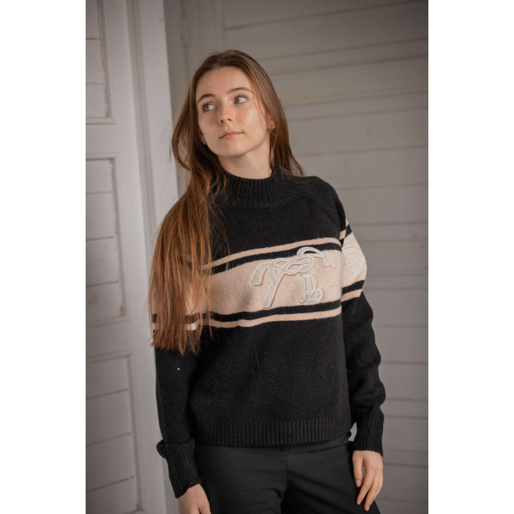Pénélope Pull Noris Noir/chameau