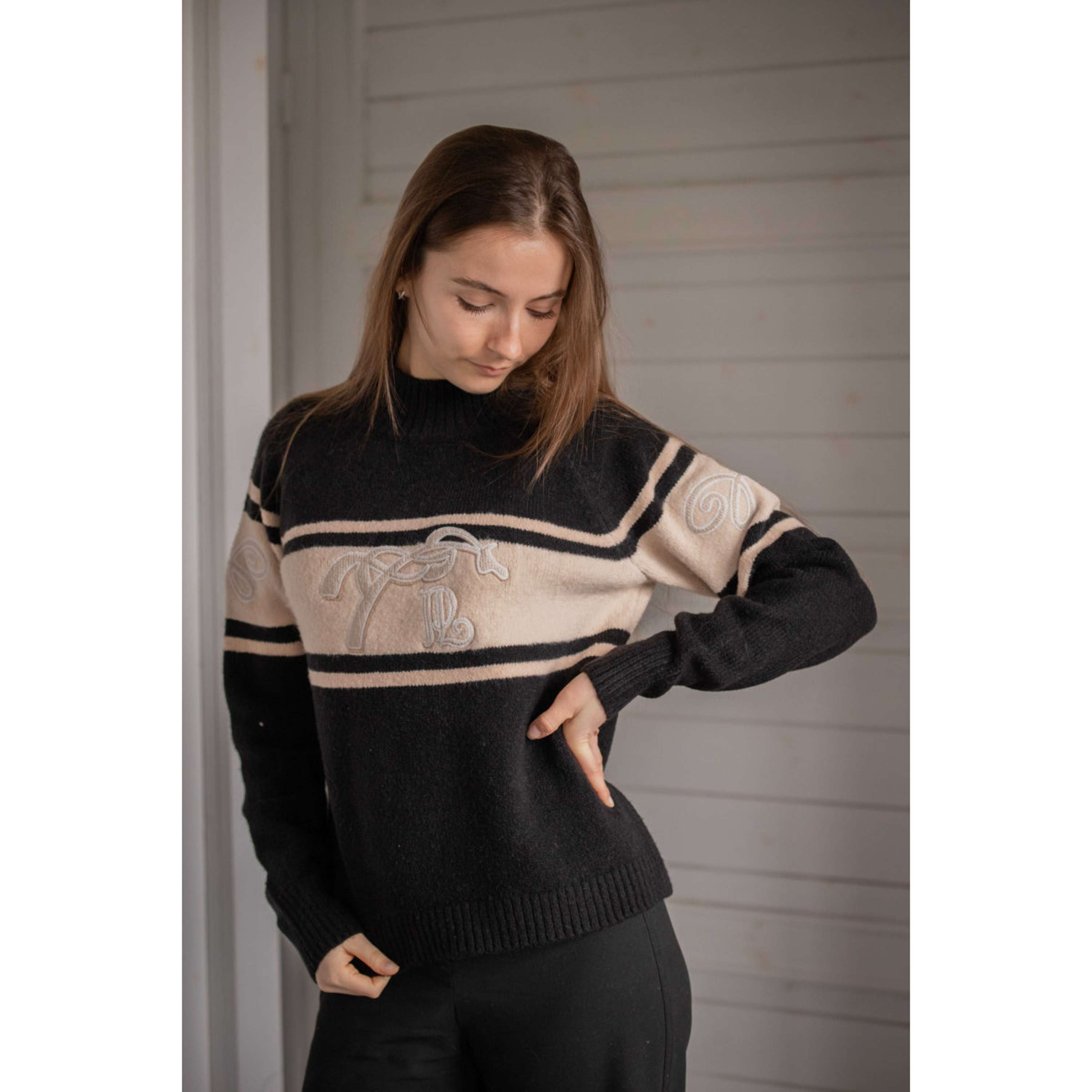 Pénélope Pull Noris Noir/chameau