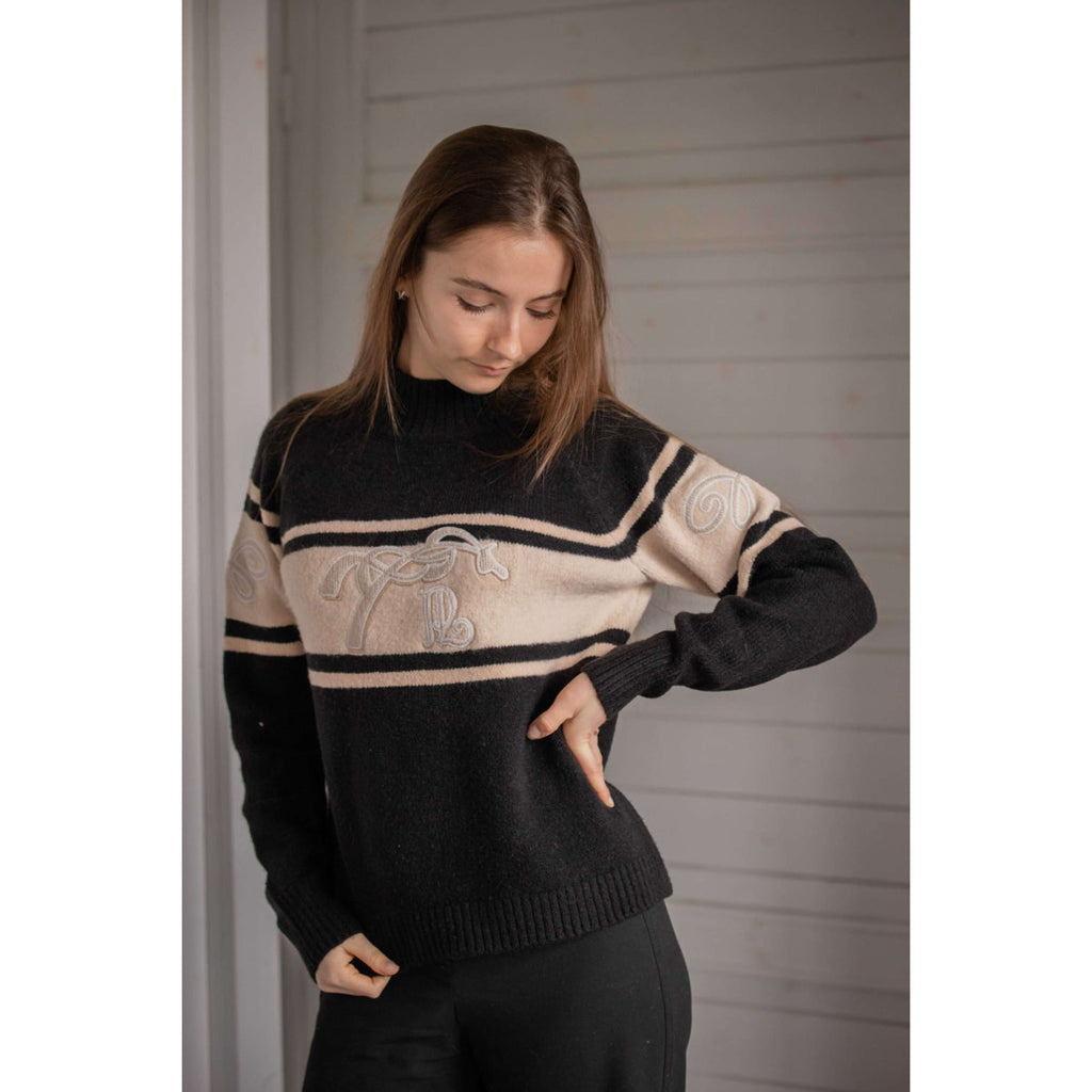 Pénélope Pull Noris Noir/chameau