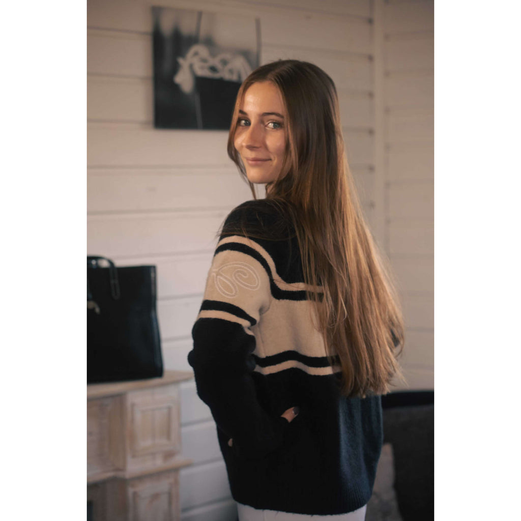 Pénélope Pull Noris Noir/chameau