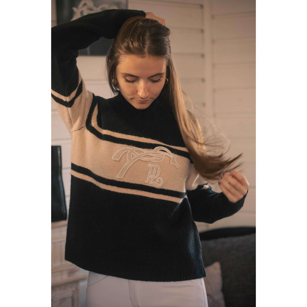 Pénélope Pull Noris Noir/chameau