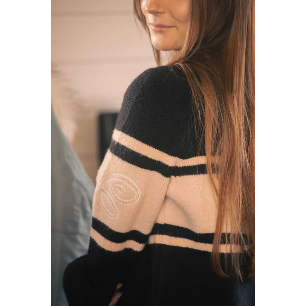 Pénélope Pull Noris Noir/chameau