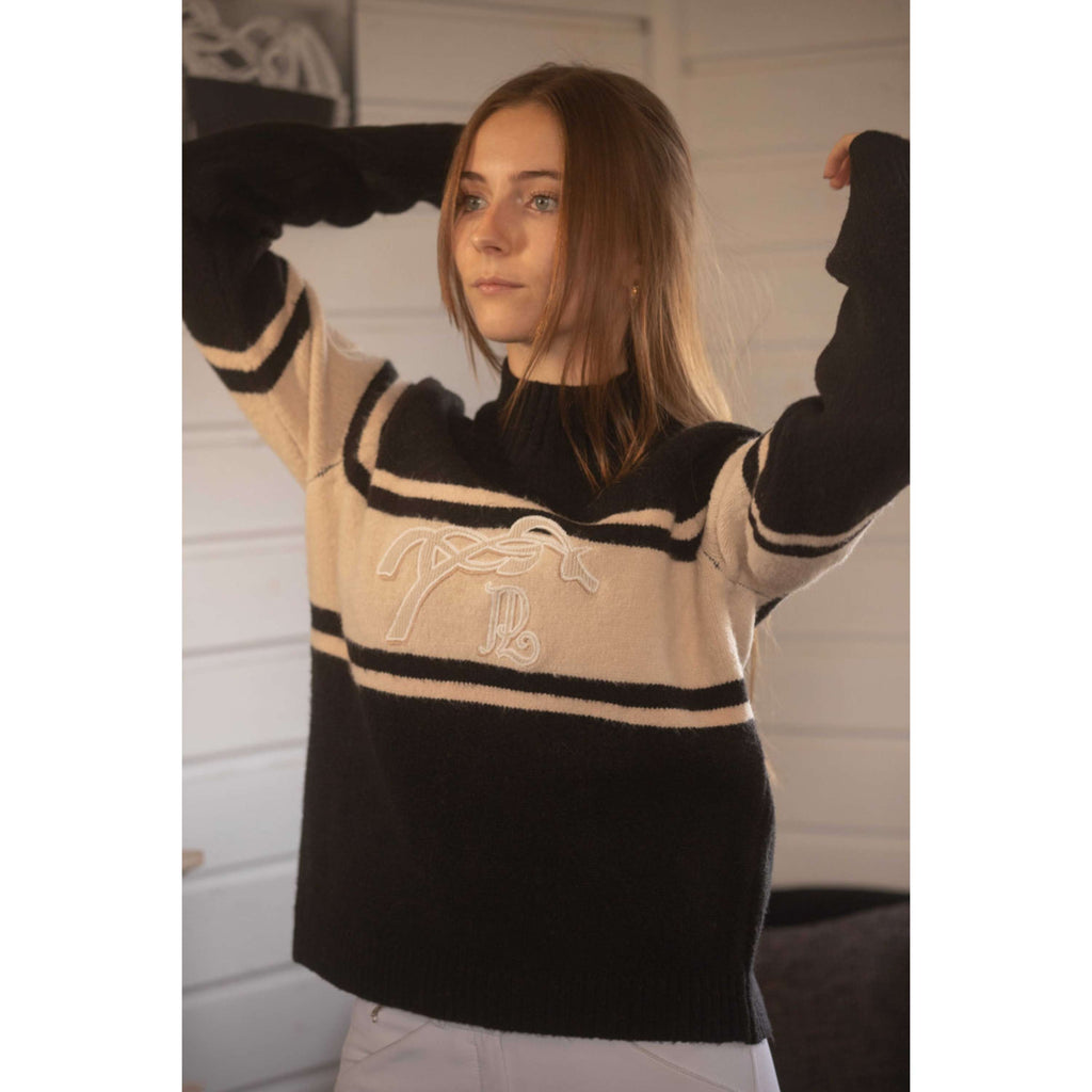 Pénélope Pull Noris Noir/chameau