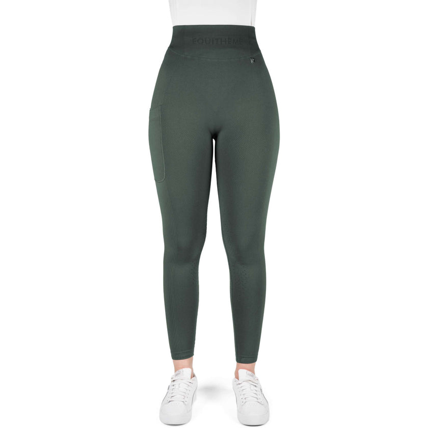 EQUITHÈME Legging d'Équitation Acacia Full Grip Khaki EQUITHÈME Legging d'Équitation Acacia Full Grip Khaki