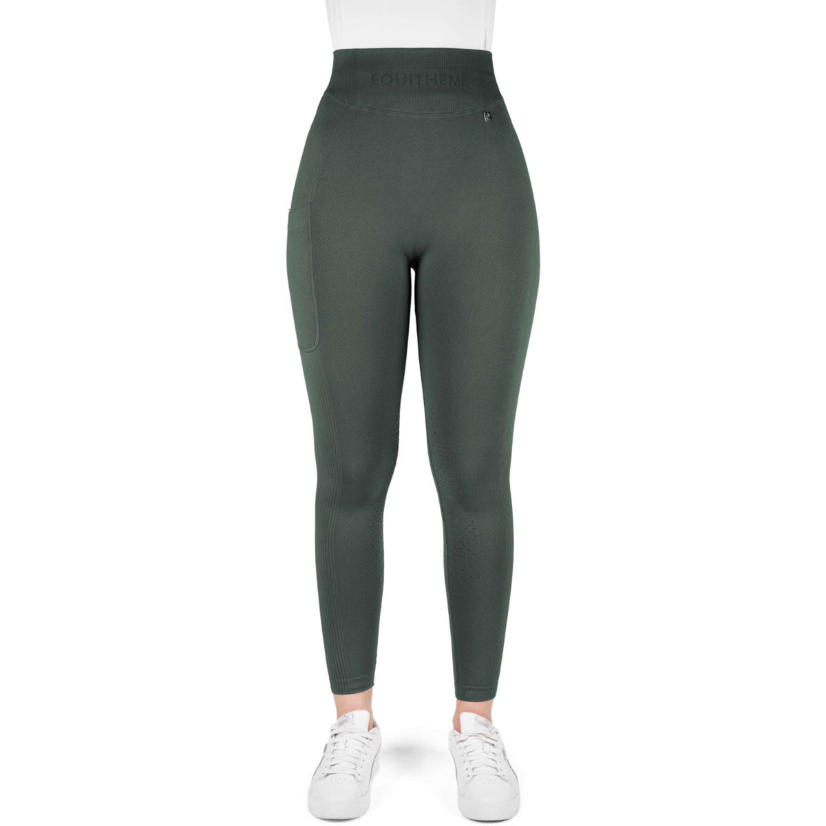 EQUITHÈME Legging d'Équitation Acacia Full Grip Khaki