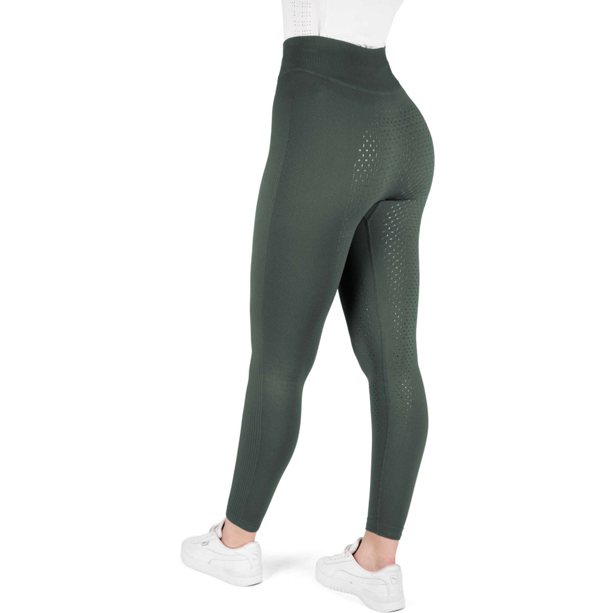 EQUITHÈME Legging d'Équitation Acacia Full Grip Khaki