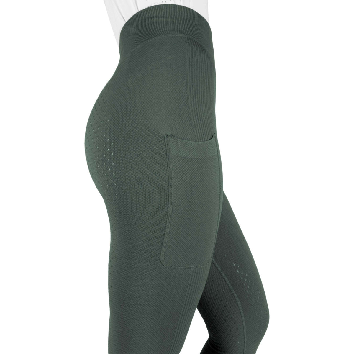 EQUITHÈME Legging d'Équitation Acacia Full Grip Khaki