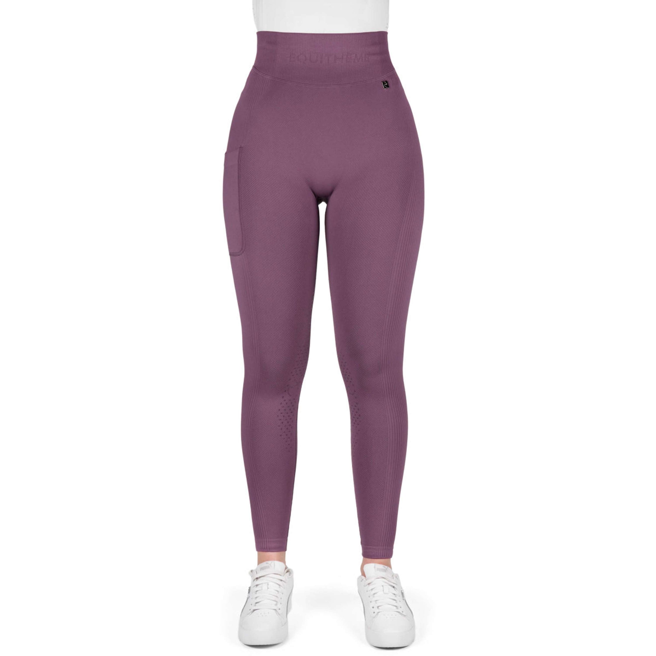 EQUITHÈME Legging d'Équitation Acacia Full Grip Lilas