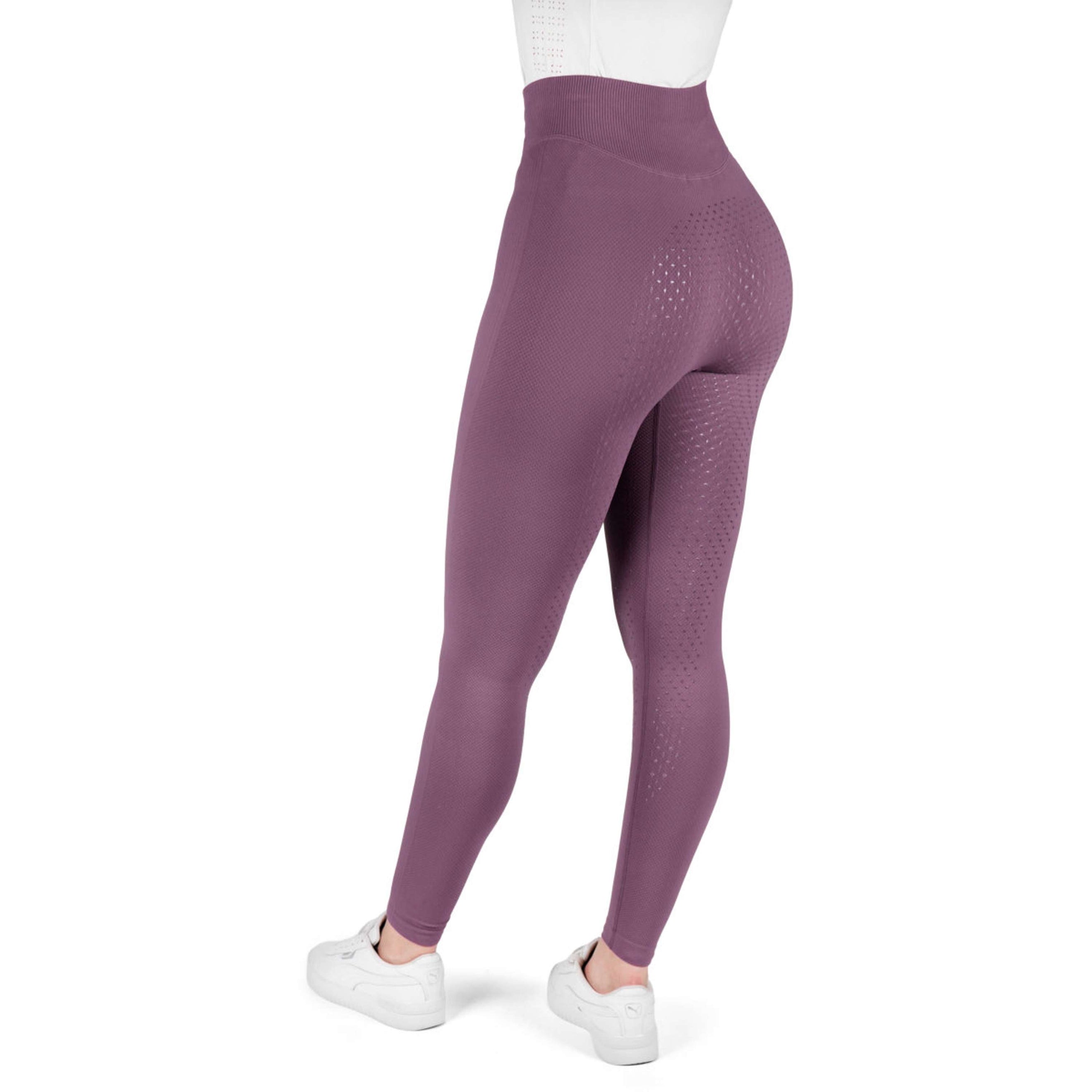 EQUITHÈME Legging d'Équitation Acacia Full Grip Lilas