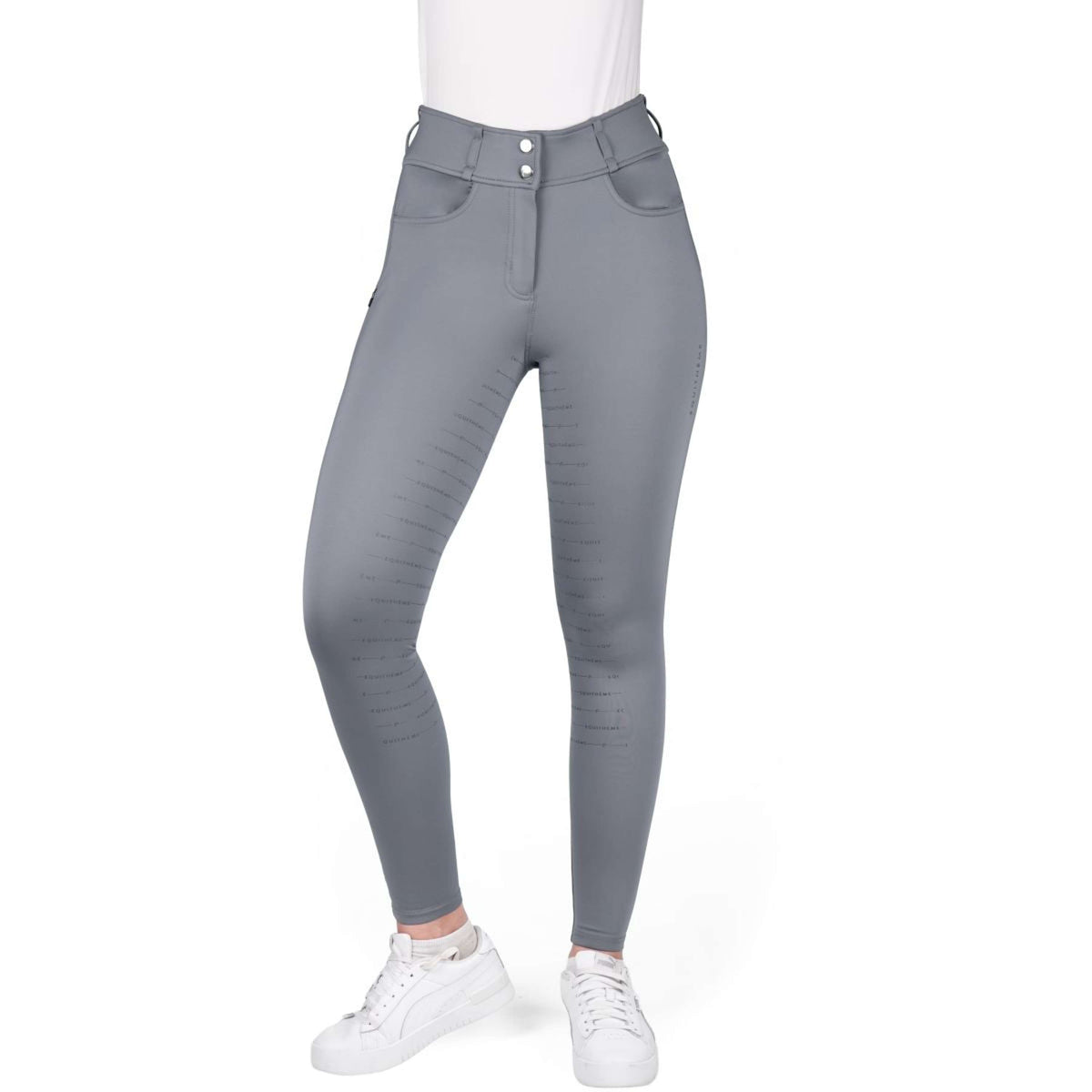 EQUITHÈME Pantalon d'Équitation Mila Full Grip Gris