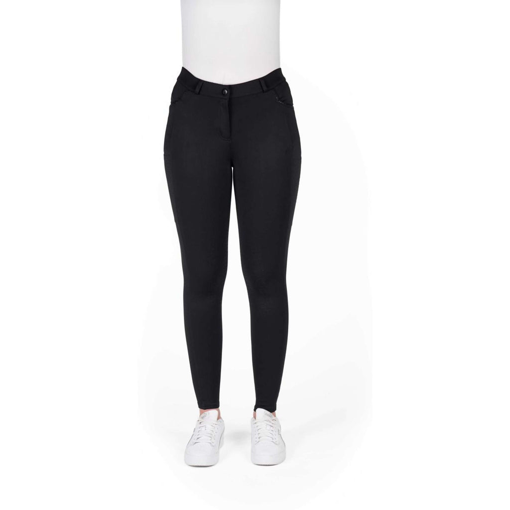 EQUITHÈME Pantalon d'Équitation Capucine Knee Grip Noir