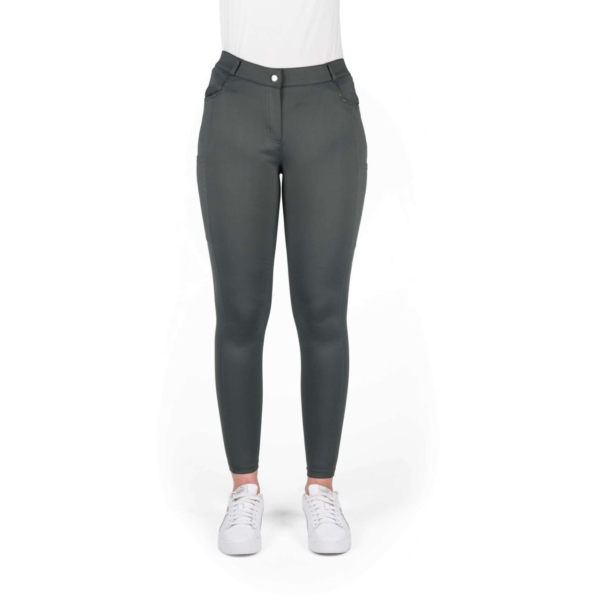 EQUITHÈME Pantalon d'Équitation Capucine Full Grip Gris