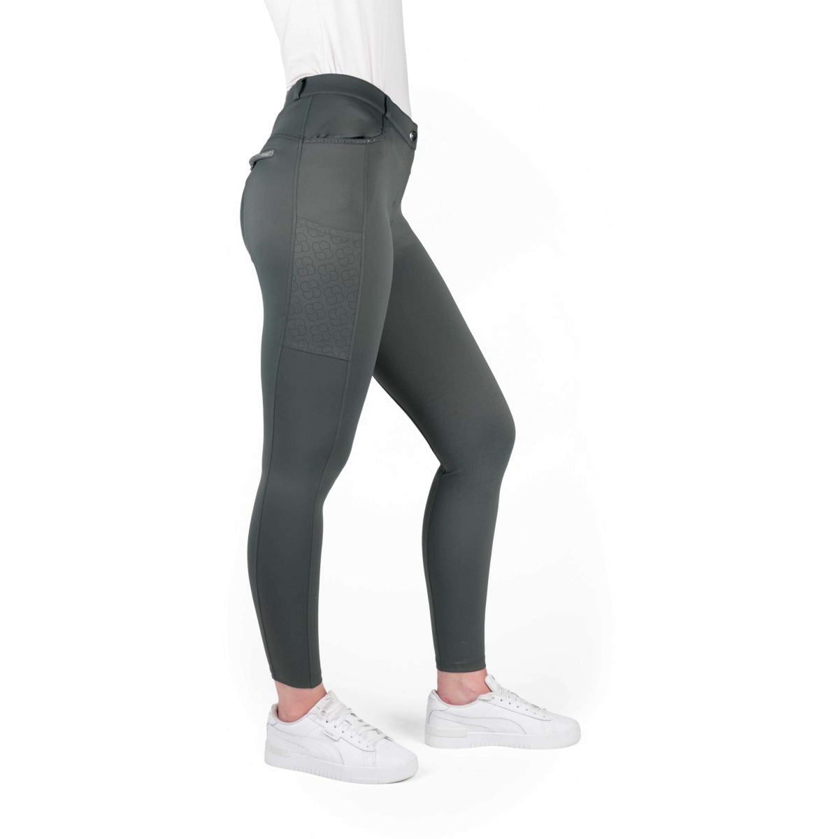 EQUITHÈME Pantalon d'Équitation Capucine Full Grip Gris