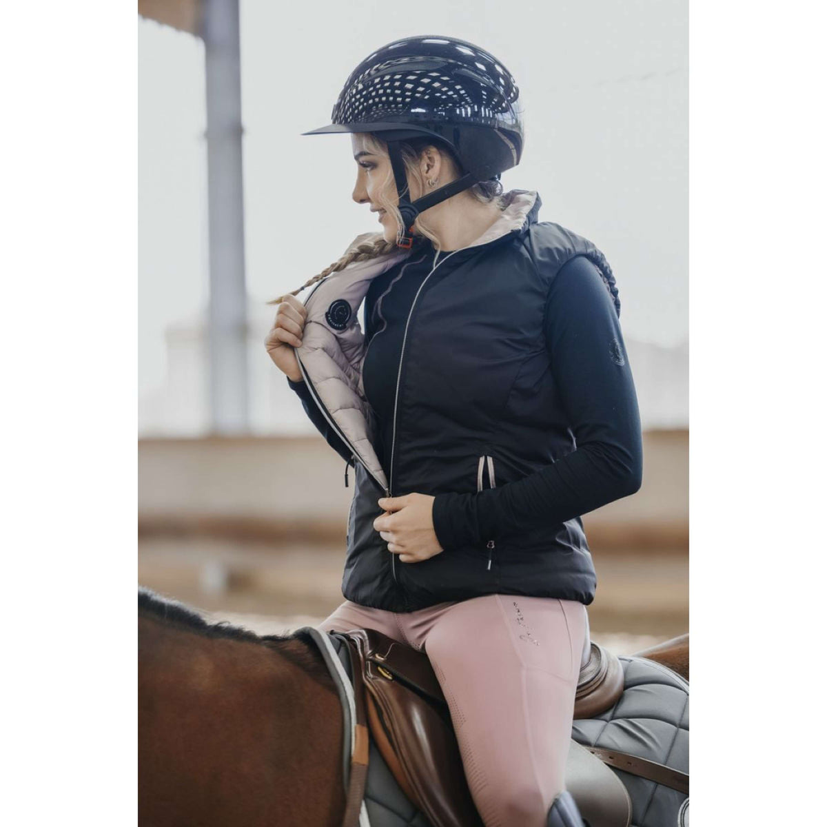 EQUITHÈME Legging d'Équitation Flora Je T'aime Rose Vieux