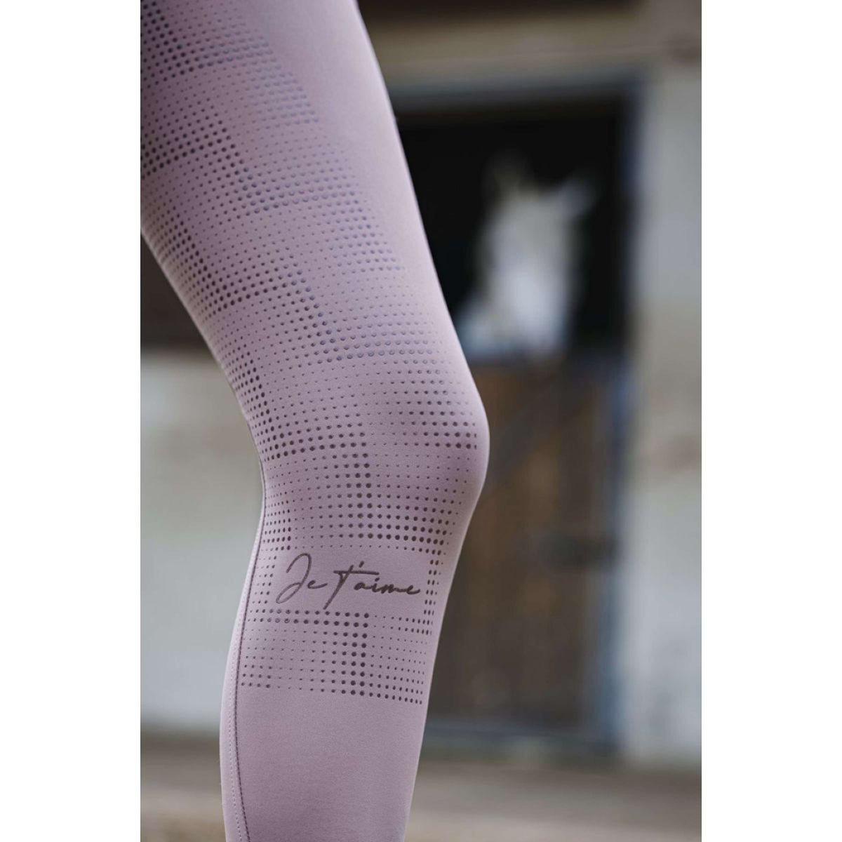 EQUITHÈME Legging d'Équitation Flora Je T'aime Rose Vieux