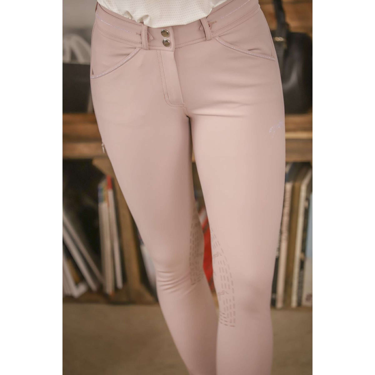 Pénélope Pantalon d'Équitation Elegance Prise de Genou Powder Pink