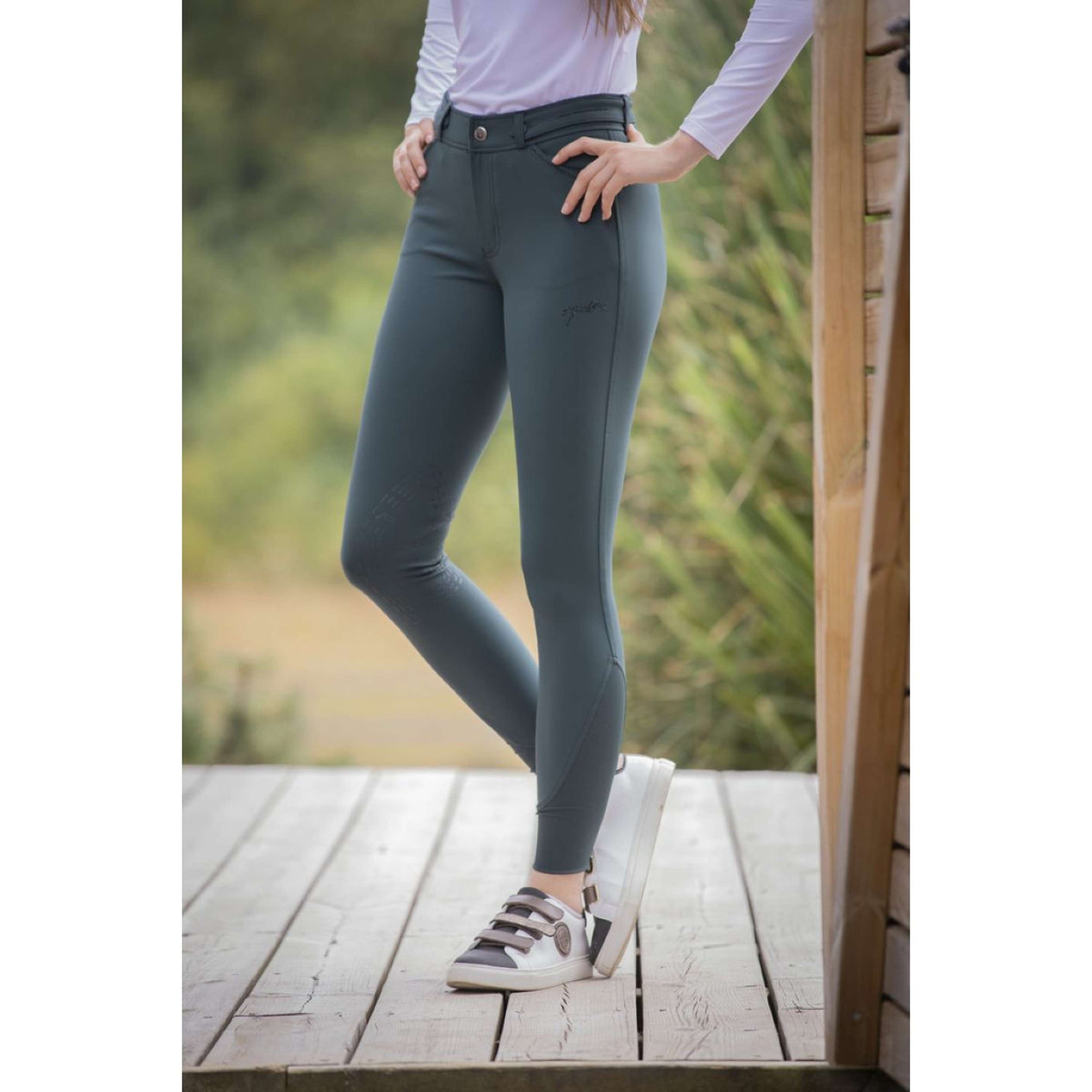 Pénélope Pantalon d'Équitation Elegance Prise de Genou Forêt Verte