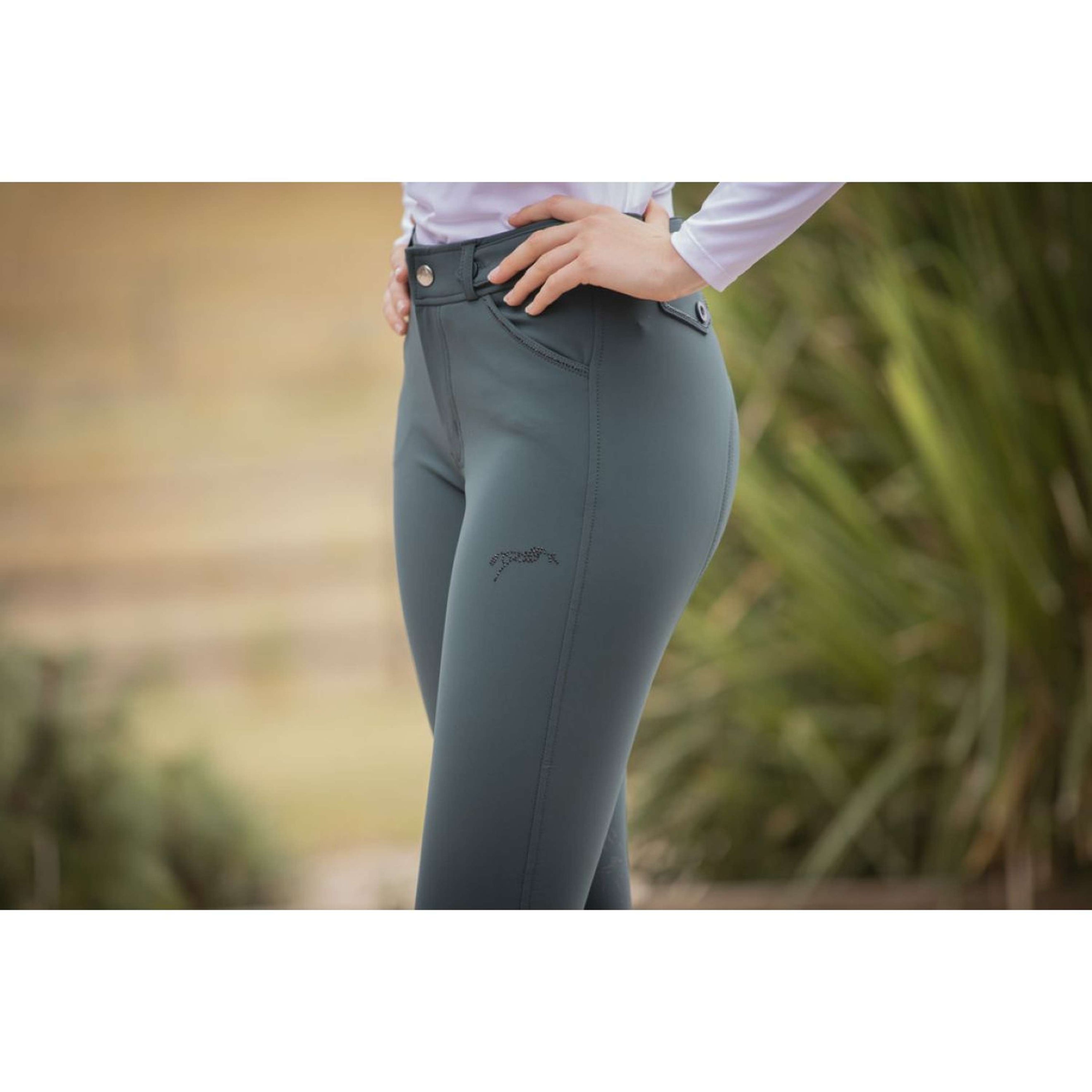 Pénélope Pantalon d'Équitation Elegance Prise de Genou Forêt Verte