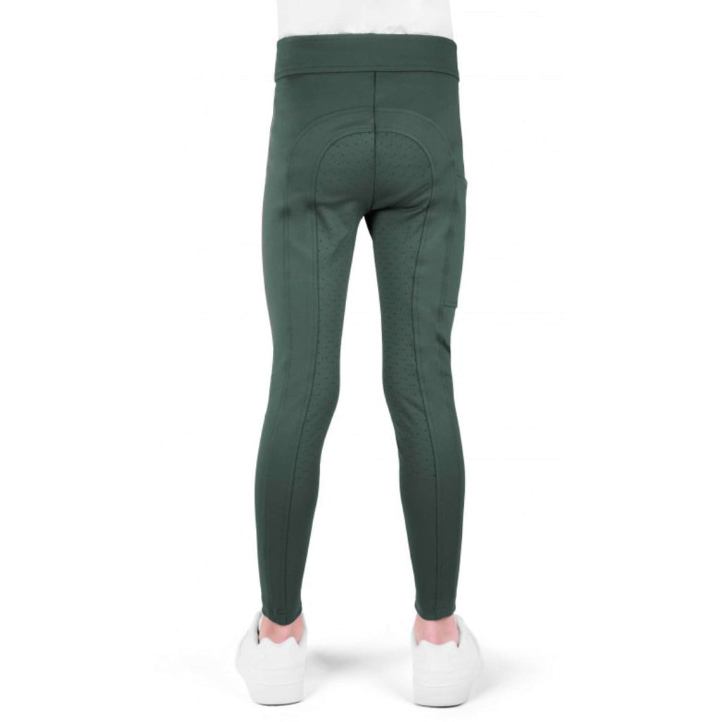 EQUITHÈME Legging d'Équitation Birdy Kids Full Grip Khaki