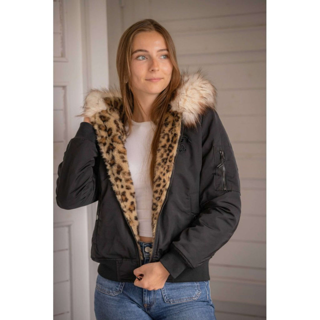 Pénélope Veste Bomber LeoLyon Noir/Panthère