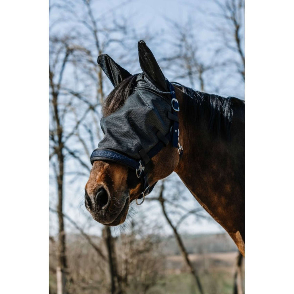 EQUITHÈME Licol Anti-Mouches avec Protection UV Noir