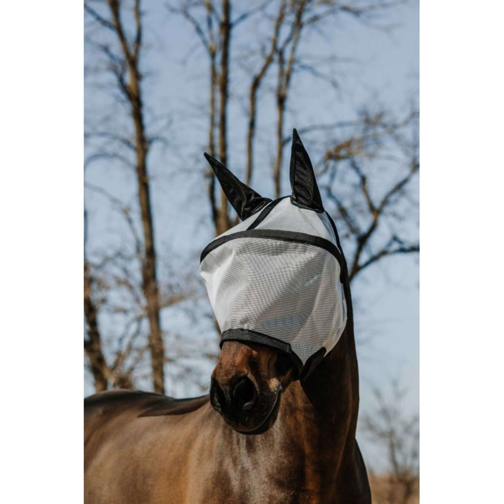 EQUITHÈME Masque Anti-Mouches Protec avec Protection UV Argent