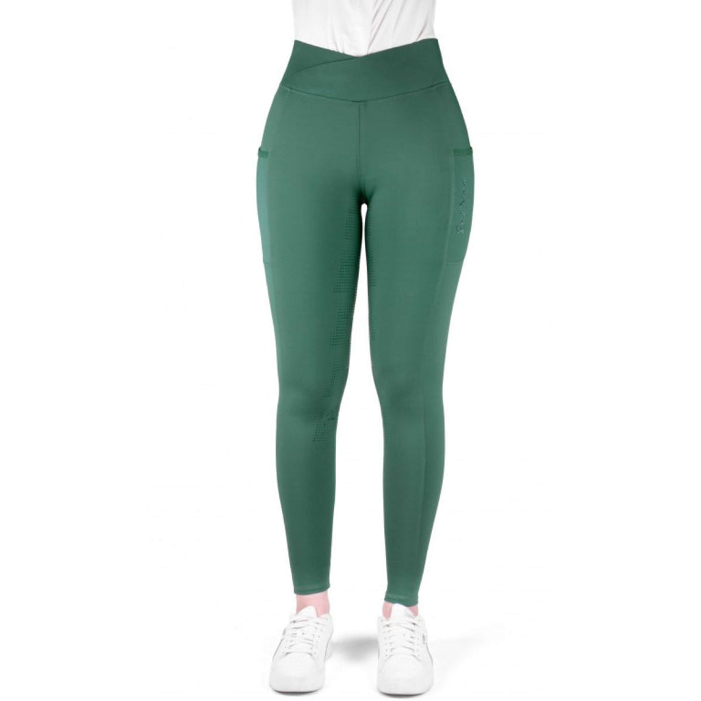 EQUITHÈME Legging d'Équitation Flora Full Grip Bleu canard